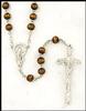 Brown Wood Round Bead Rosary